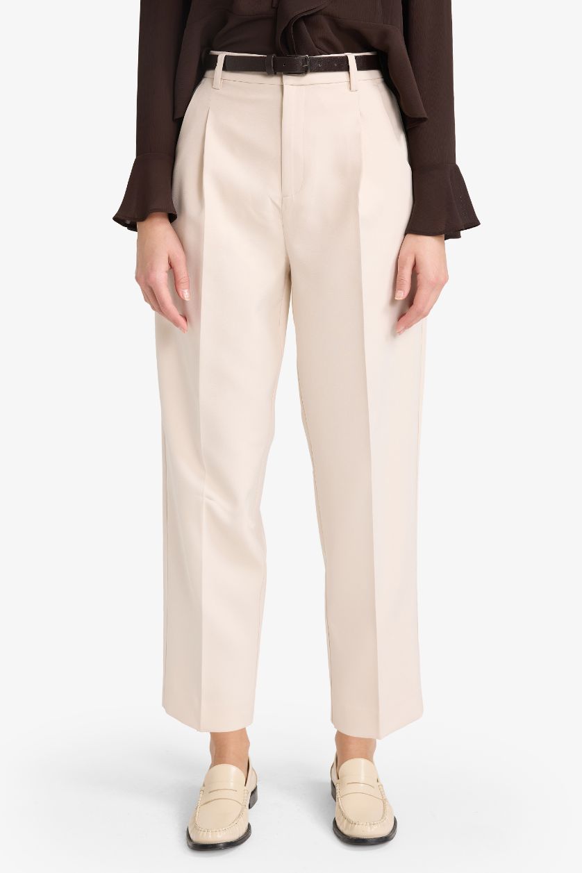 حريمي اللون الحجري بنطلون كاروت فيت بجيب