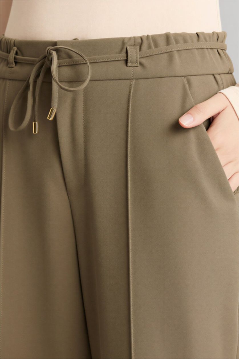 Женщины Светлый хаки Брюки Wide Leg c высокой талией для женщин