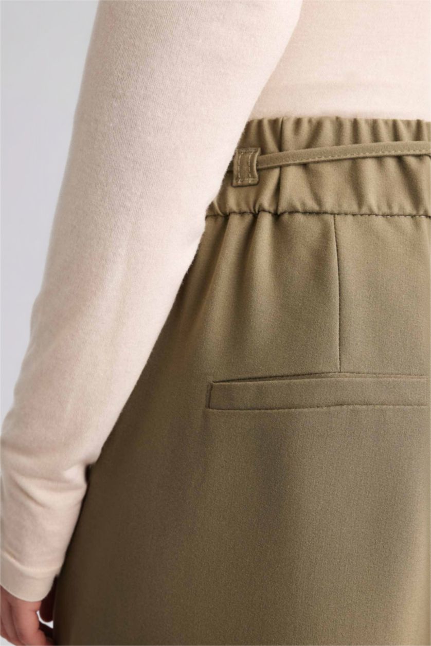 Женщины Светлый хаки Брюки Wide Leg c высокой талией для женщин