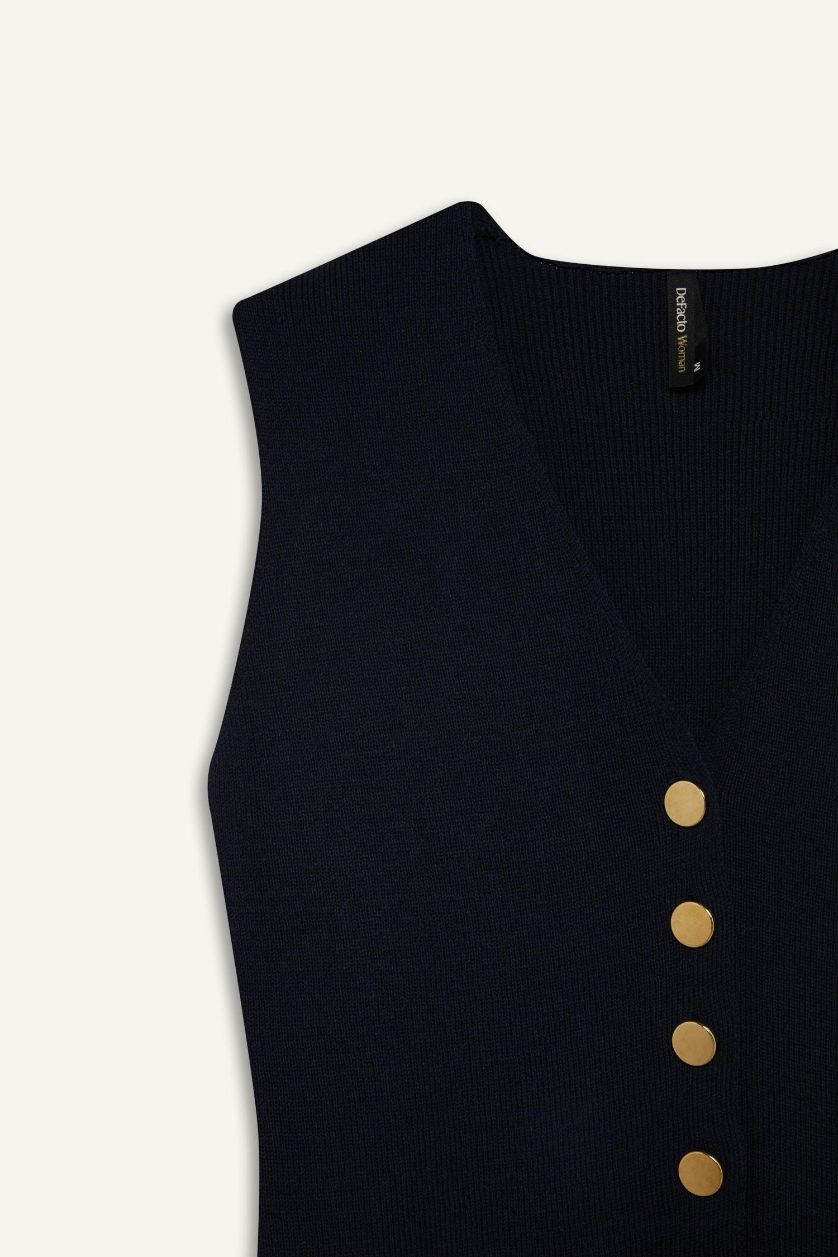 Woman NAVY Slim Fit V-Neck Knitwear Vest