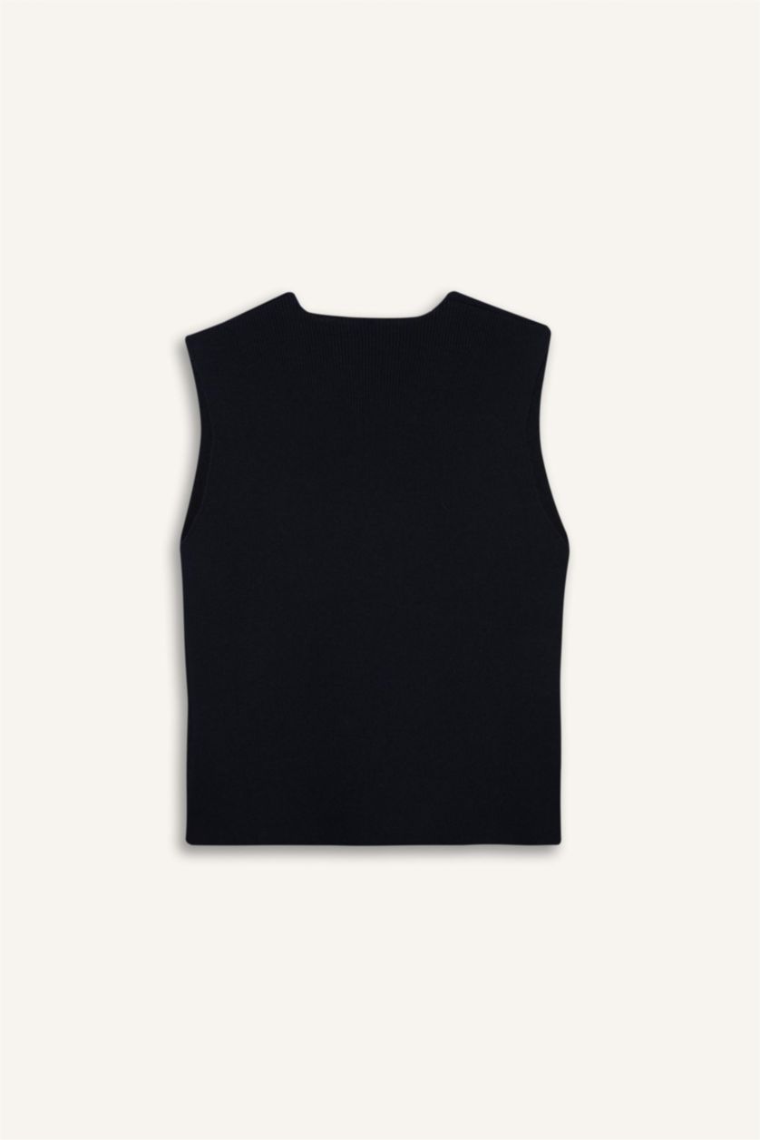 Woman NAVY Slim Fit V-Neck Knitwear Vest