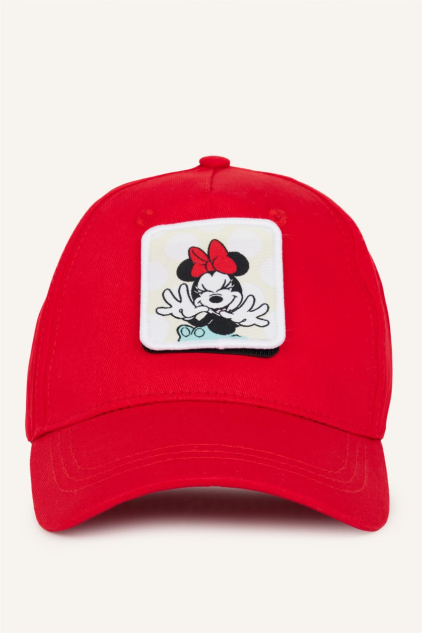 Kız Çocuk - Genç Kız Kırmızı Mickey & Minnie Lisanslı Pamuklu Şapka Kız Çocuk