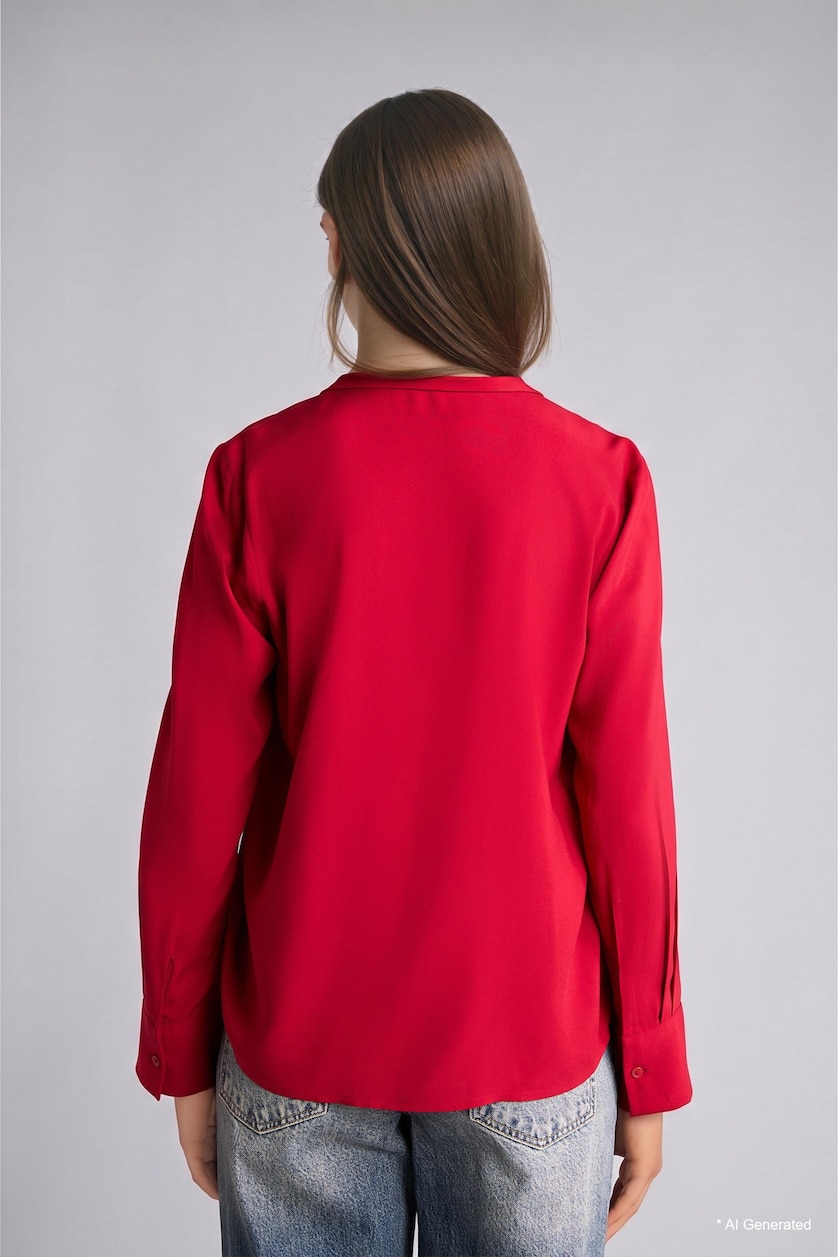 Әйелдерге қызыл Regular Fit жейде