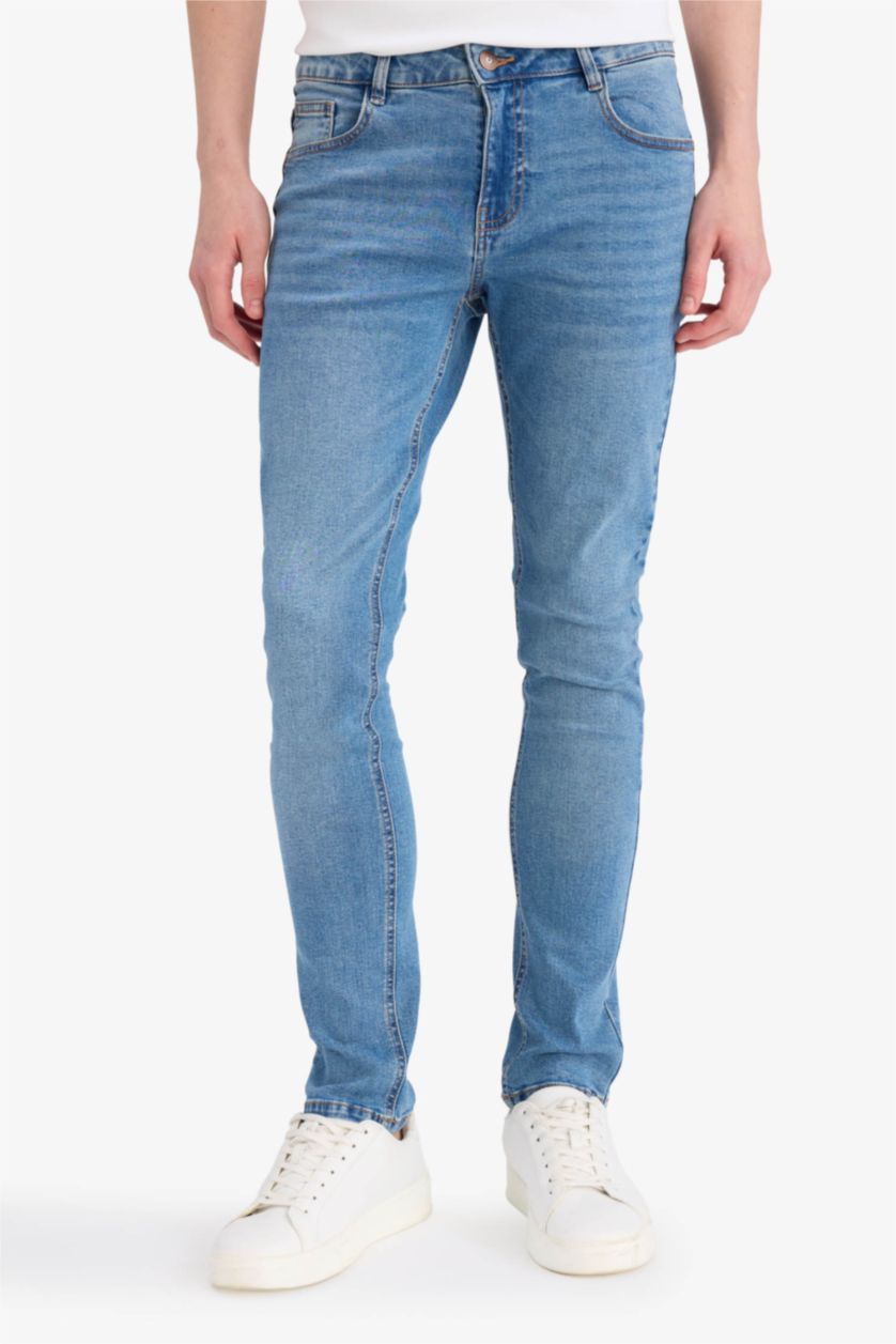 Man Blue Carlo Skinny Fit Super Skinny Hem Denim Trousers