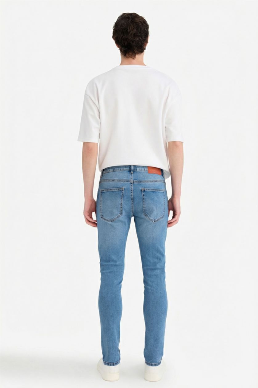 Man Blue Carlo Skinny Fit Super Skinny Hem Denim Trousers