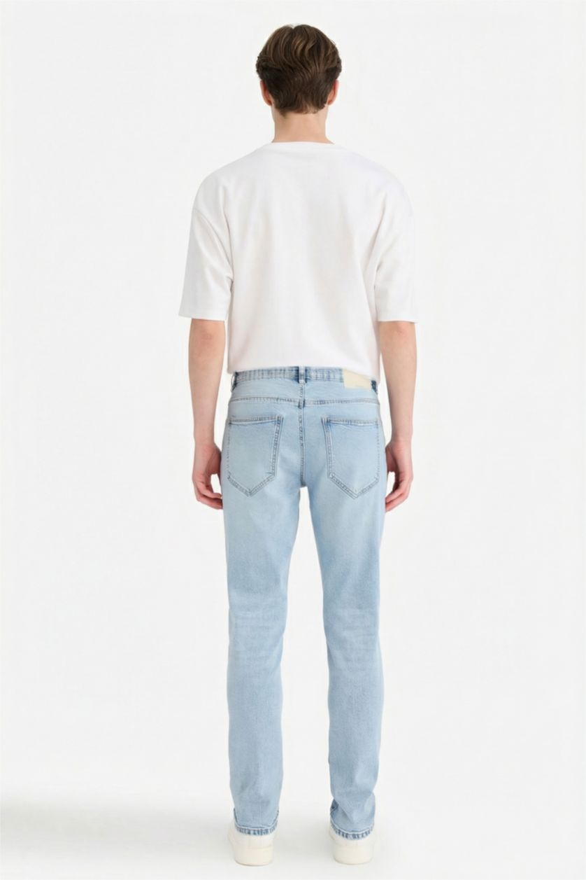 Man Light Blue Pedro Slim Fit Trousers