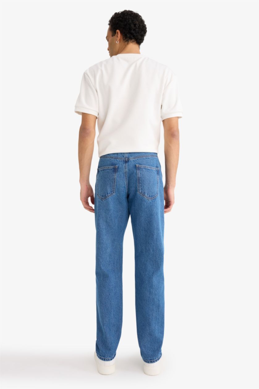 Ерлер Көк Regular Tapered Fit түзу балақты джинс шалбар