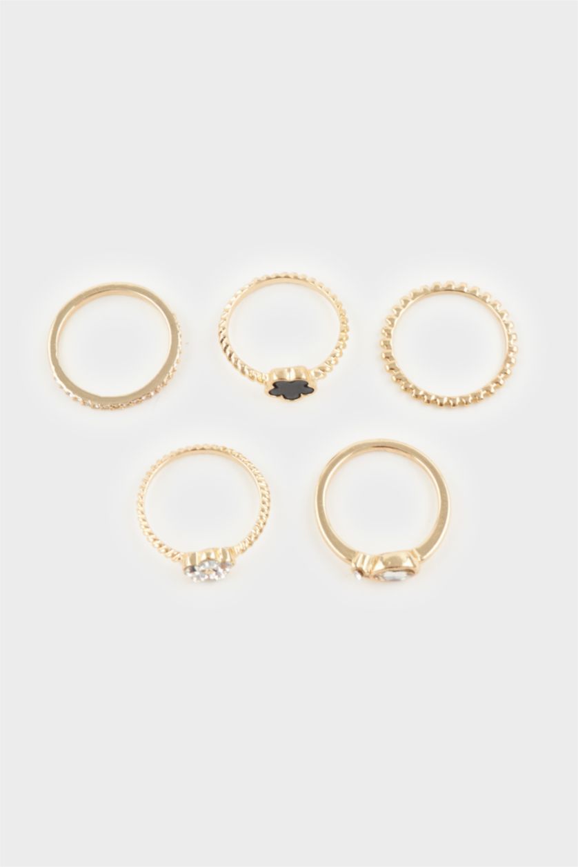 Kadın Siyah Kadın Gold 5'li Yüzük