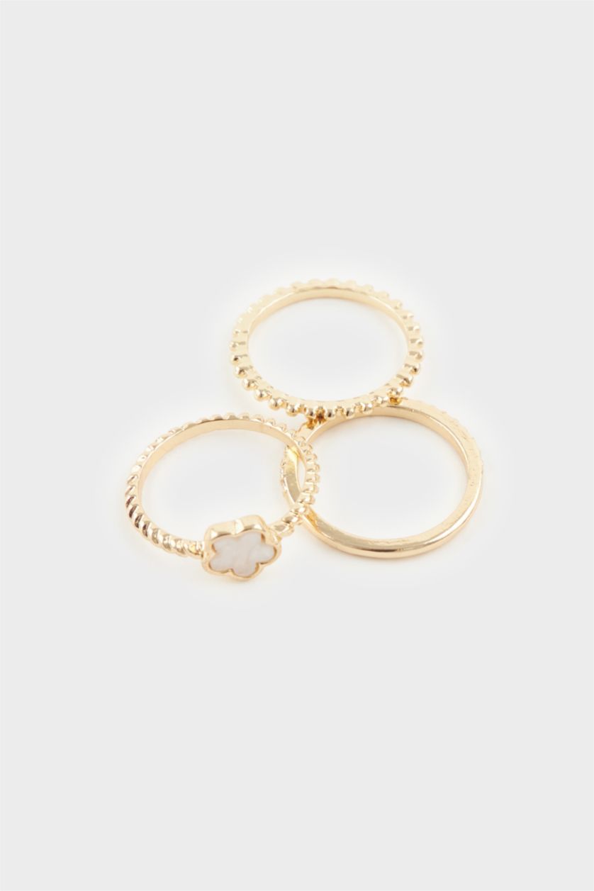 Kadın Beyaz Kadın Gold 5'li Yüzük