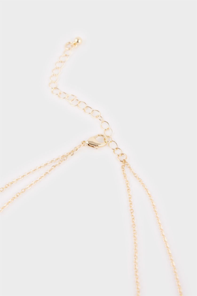 Kadın Bordo Kadın 2'li Bordo Yonca Detaylı Kolye