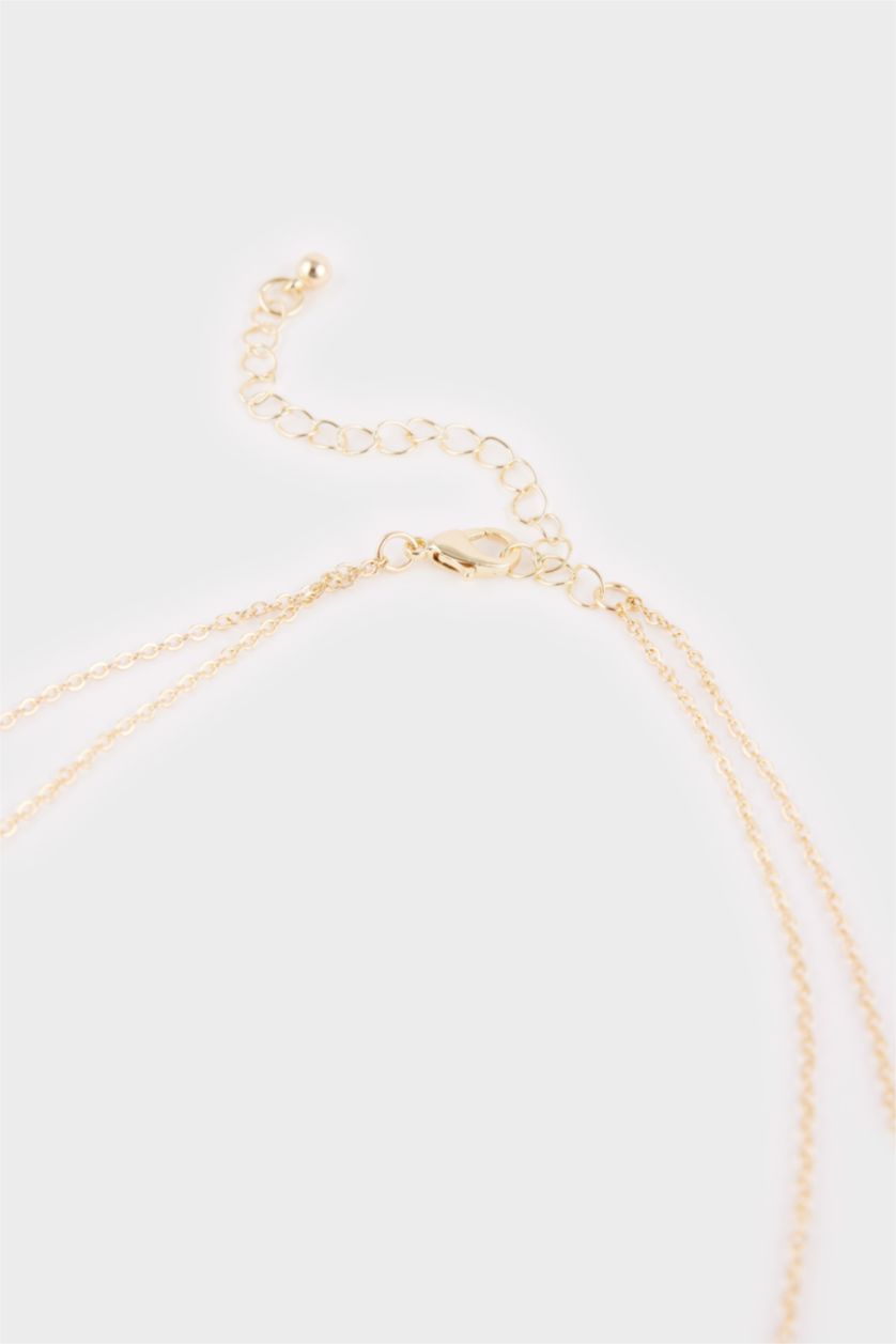 Kadın Yeşil Kadın 2'li Yeşil Yonca Detaylı Kolye