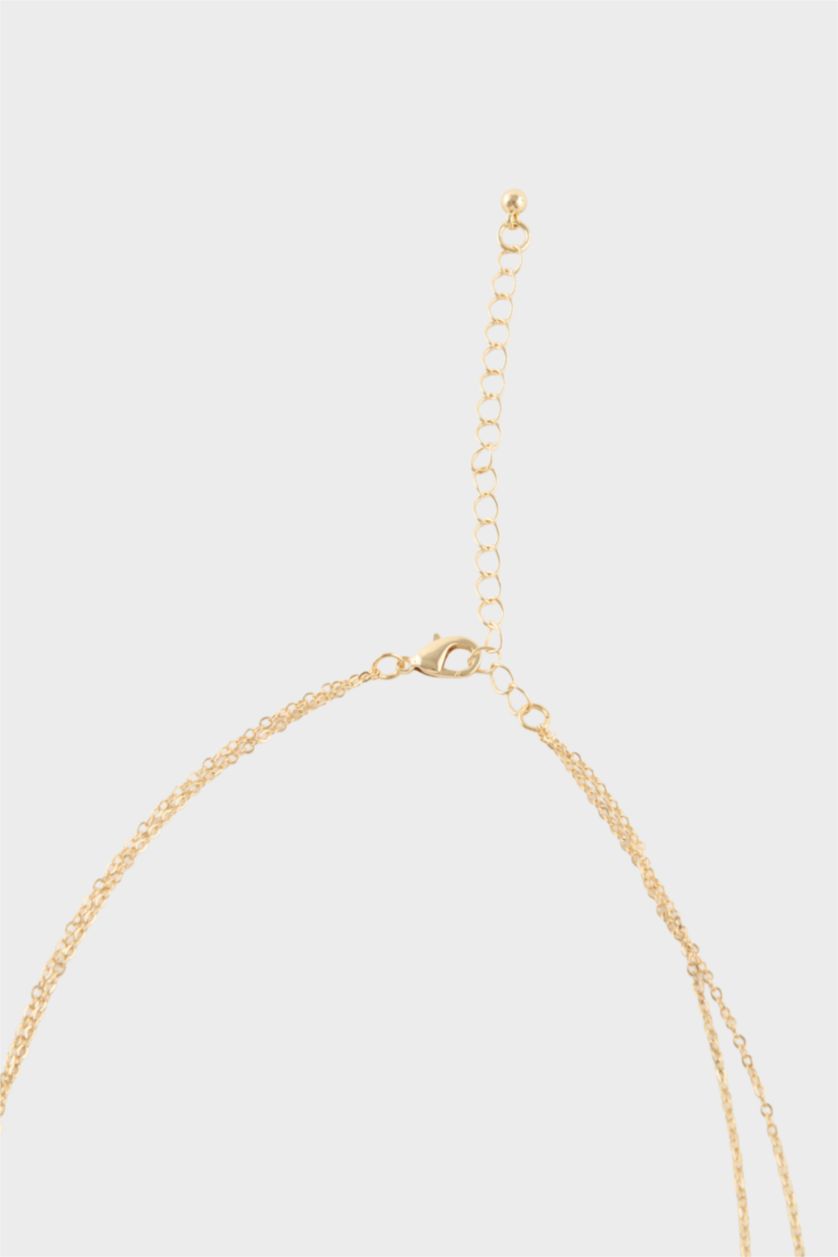 Kadın Beyaz Kadın 2'li Beyaz Detaylı Yonca Kolye