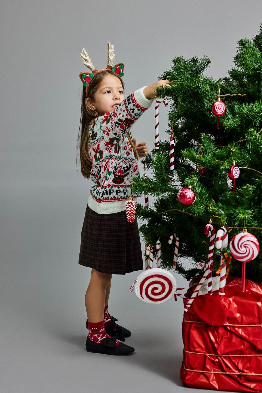 BABY GIRL Ecru Baby Girl Regular Fit Crew Neck Pullover