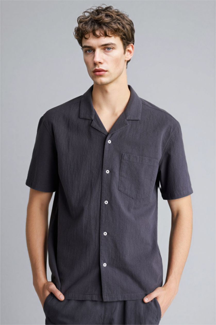 رجالي أنثرا 100% Cotton Muslin Shirt