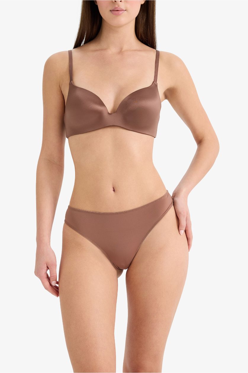 Kadın Açık Kahve Dantel Detaylı Dantel Hipster Külot