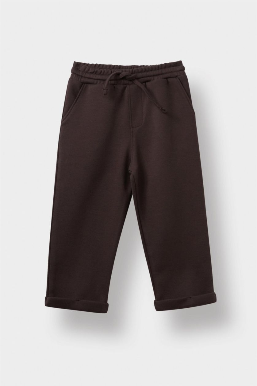 Erkek Bebek Kahve Erkek Bebek Beli Lastikli Pike Pantolon