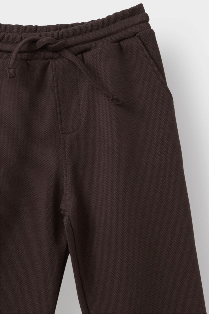 Erkek Bebek Kahve Erkek Bebek Beli Lastikli Pike Pantolon