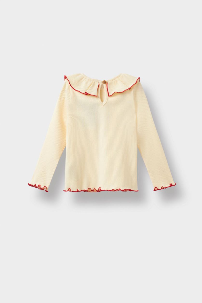 Baby Girl Ecru Standard Fit Long Sleeve T-Shirt