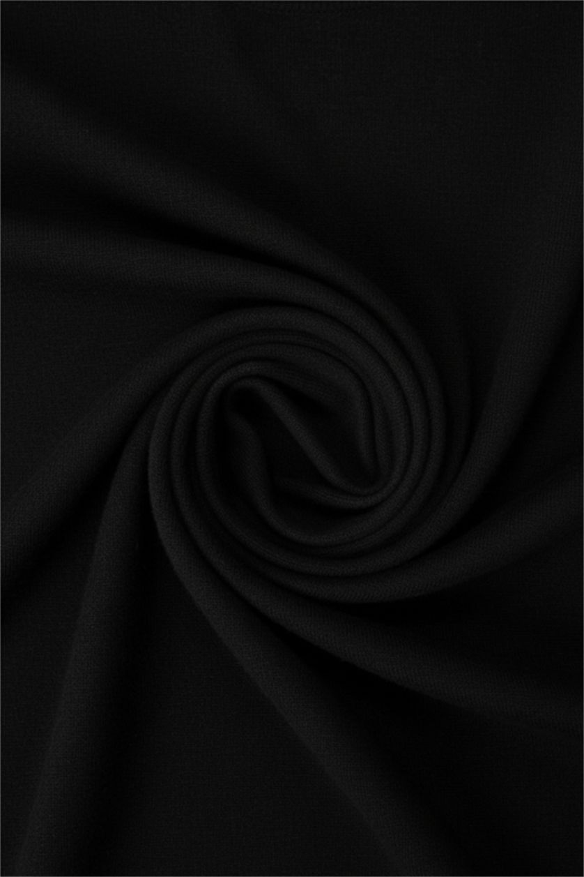 Женщины Черный Трикотажный свитер с круглым вырезом, свободного кроя