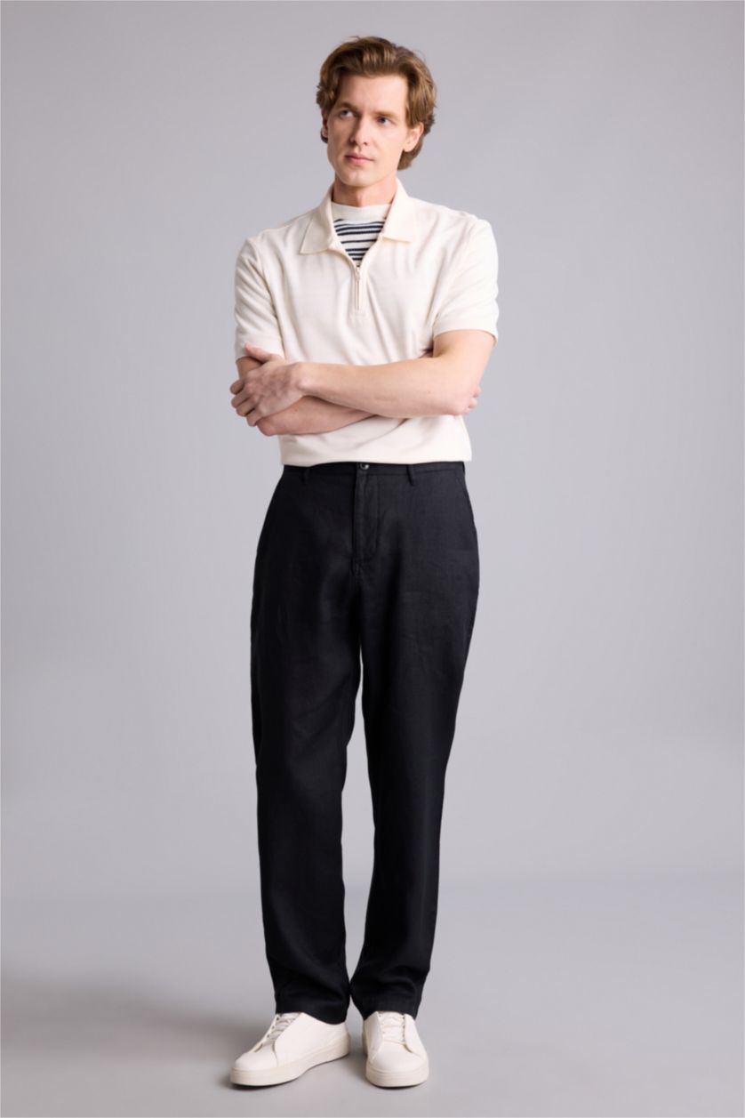 Мужчины Черный Relax Fit Trousers