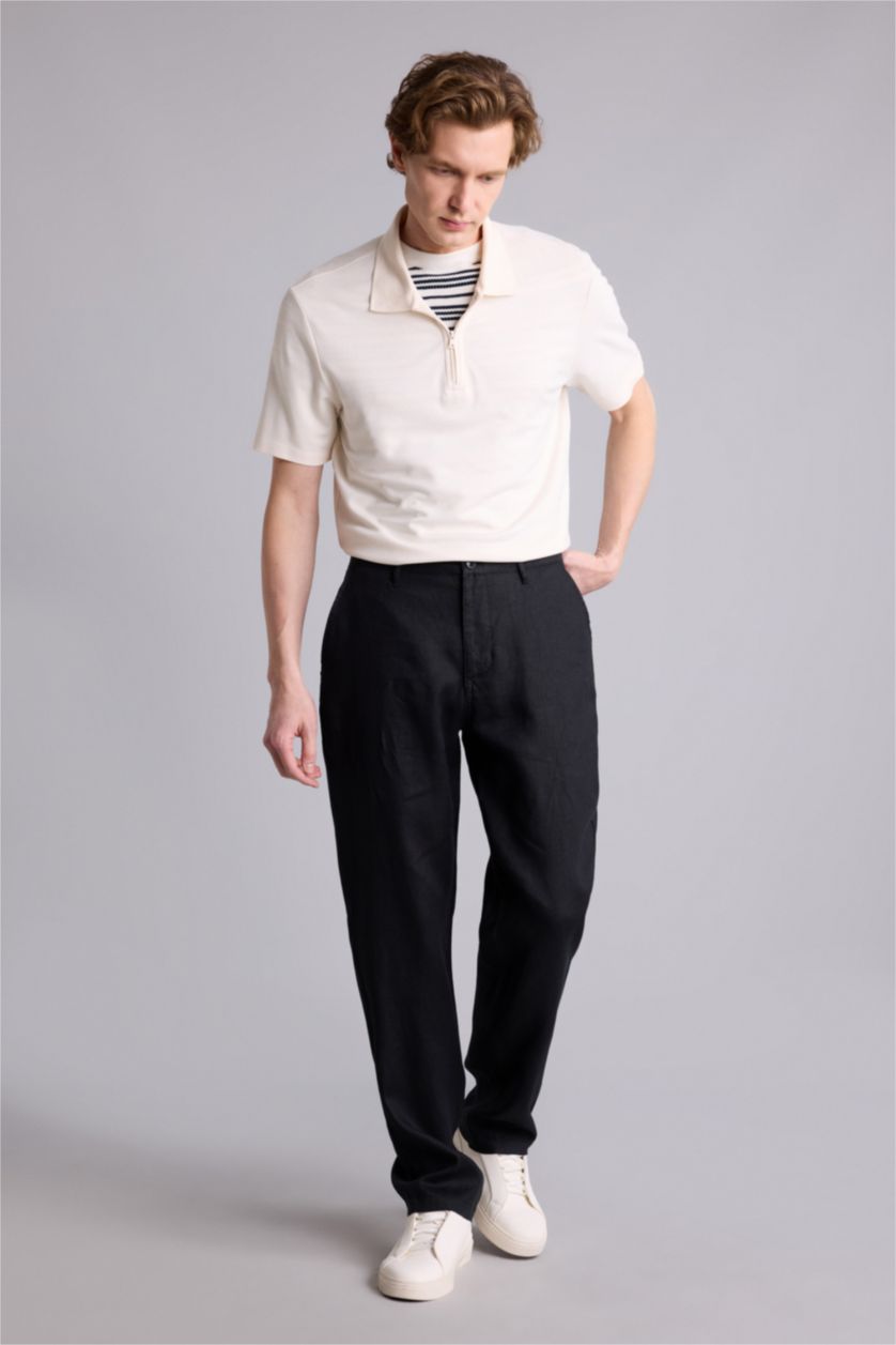Мужчины Черный Relax Fit Trousers
