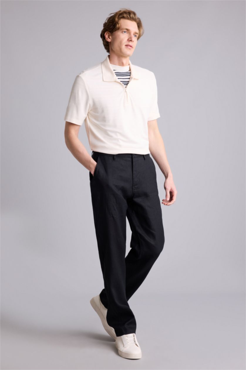 Мужчины Черный Relax Fit Trousers