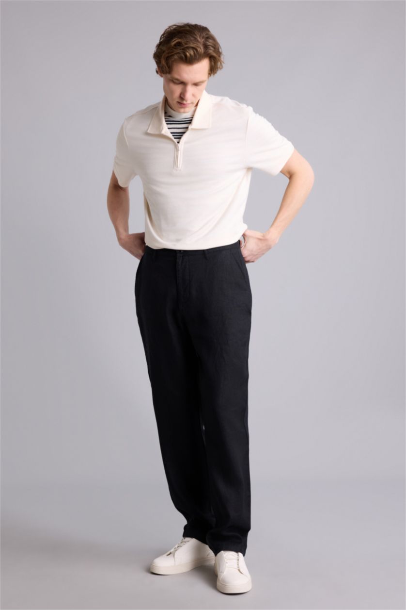 Мужчины Черный Relax Fit Trousers