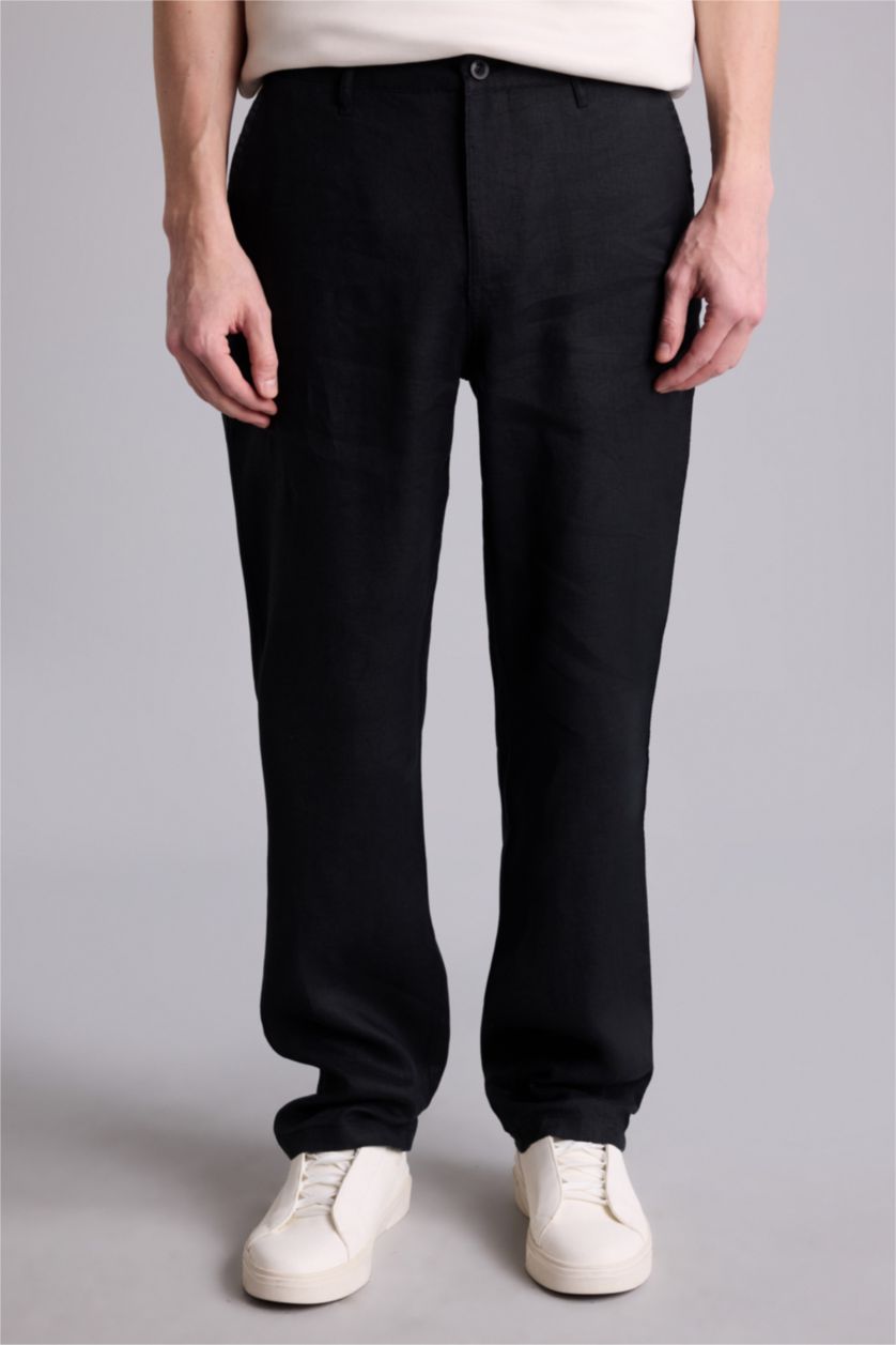 Мужчины Черный Relax Fit Trousers