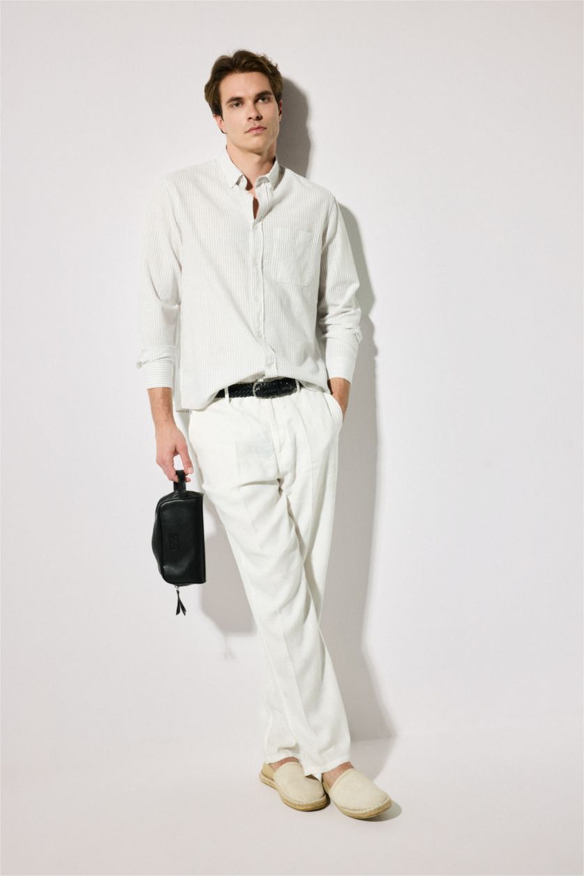 Men White Relax Fit Trousers