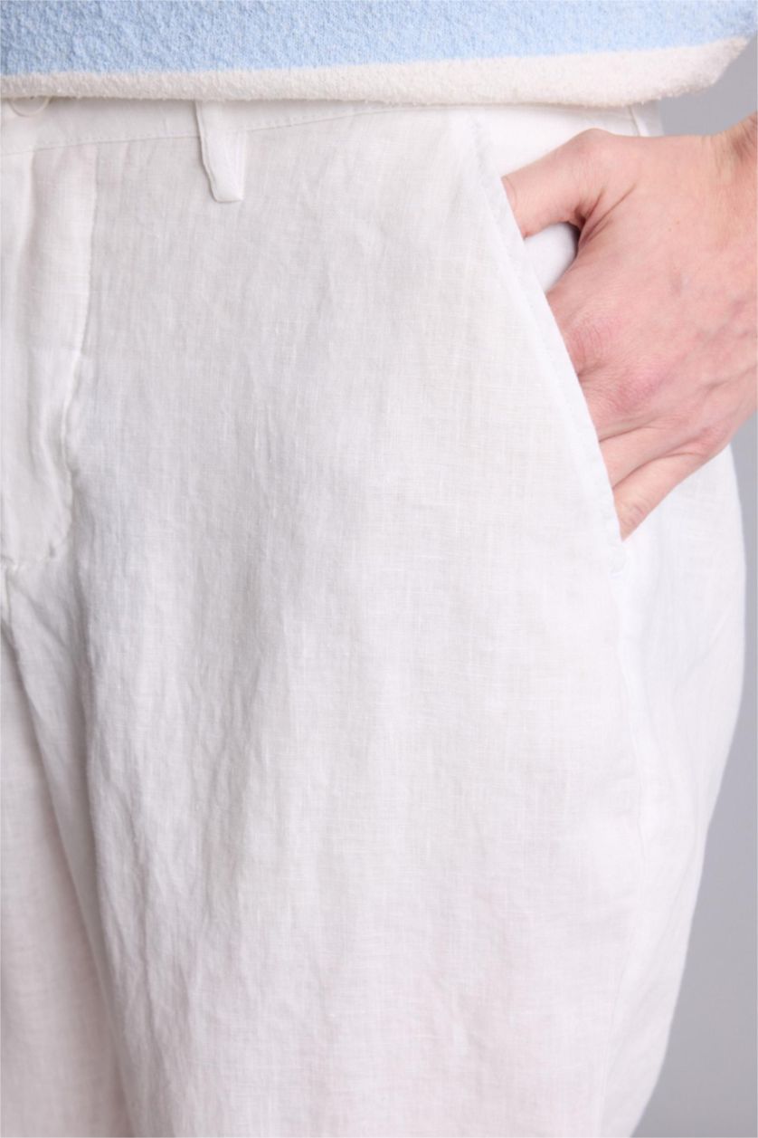 Men White Relax Fit Trousers
