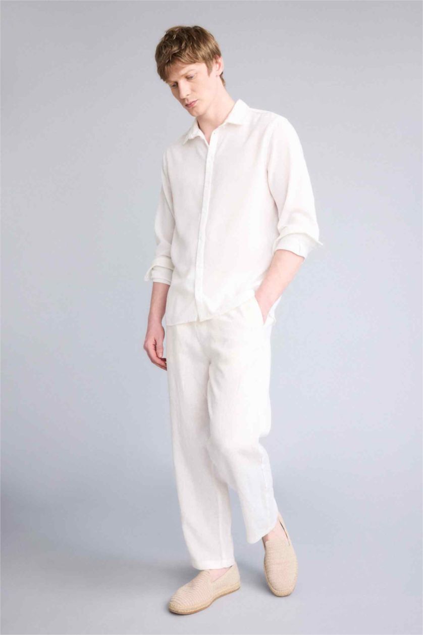 Мужчины Бежевый Relax Fit Trousers