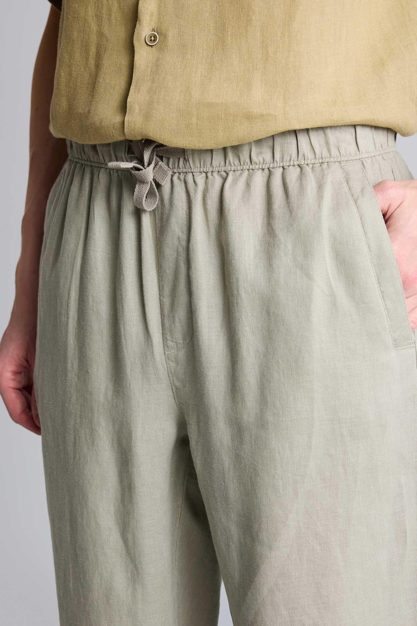 Erkek Haki %100 Keten Pantolon