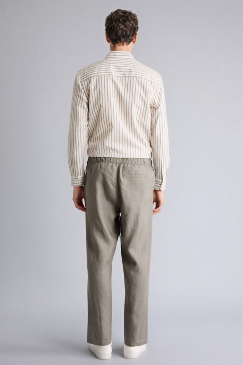 Мужчины Оливково-коричневый Relax Fit Trousers