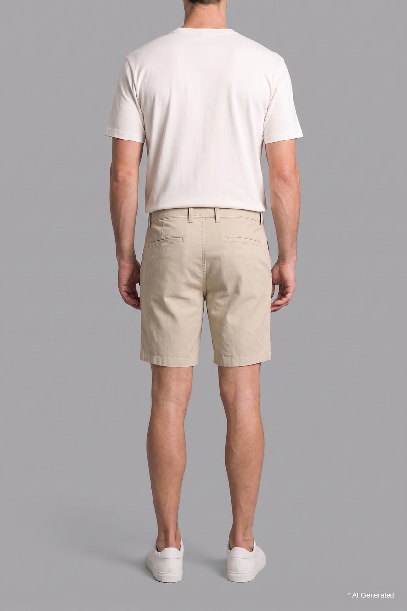 Men Light Grey 100% Linen Shorts
