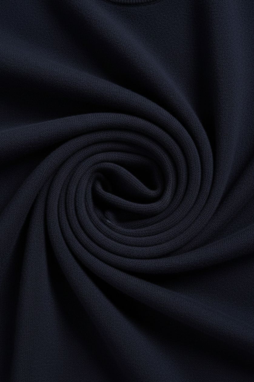 حريمي كحلي بلوفر تريكو قصة عادية برقبة مستديرة