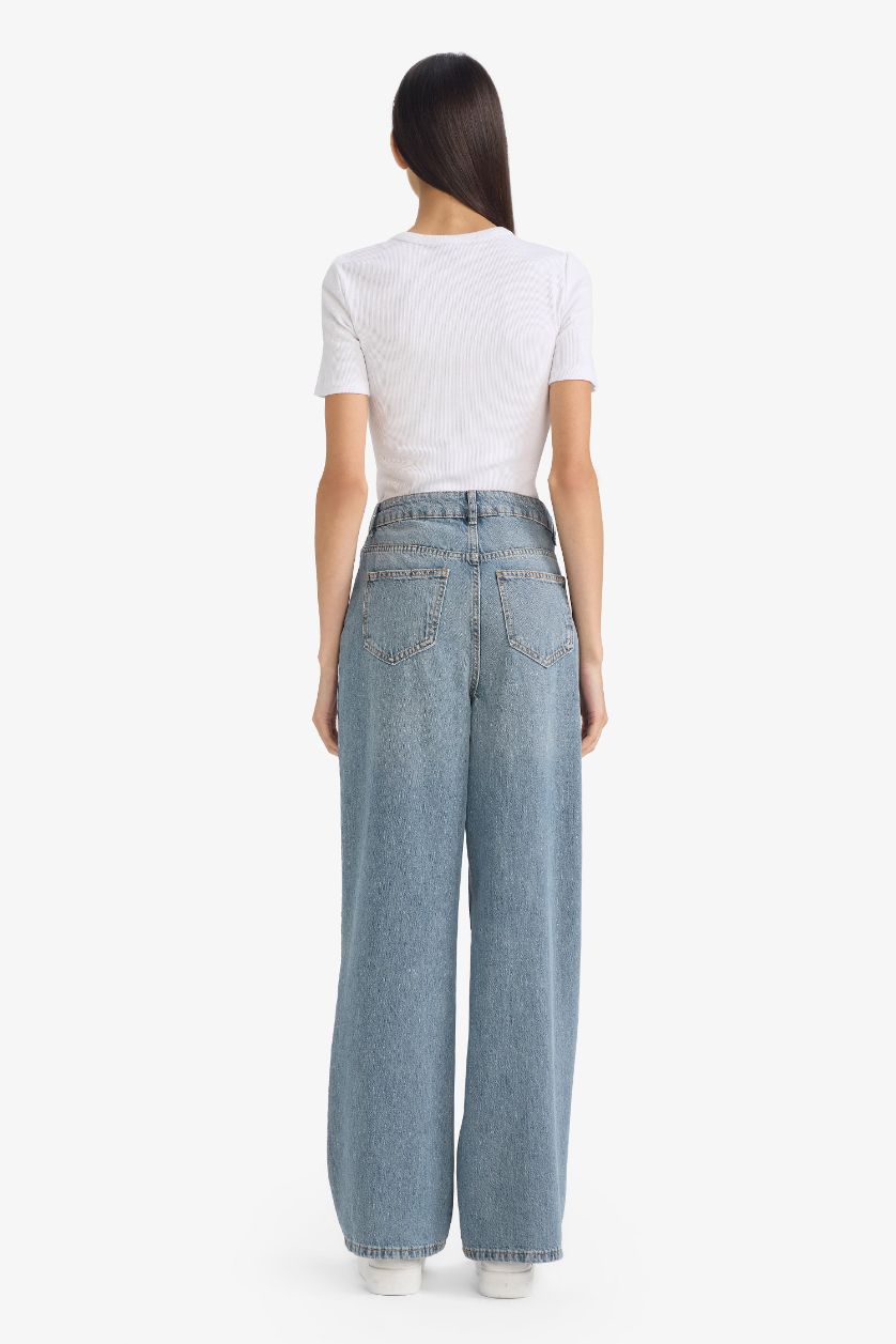 WOMAN Blue 90's Wide Leg High Waisted Long Jeans
