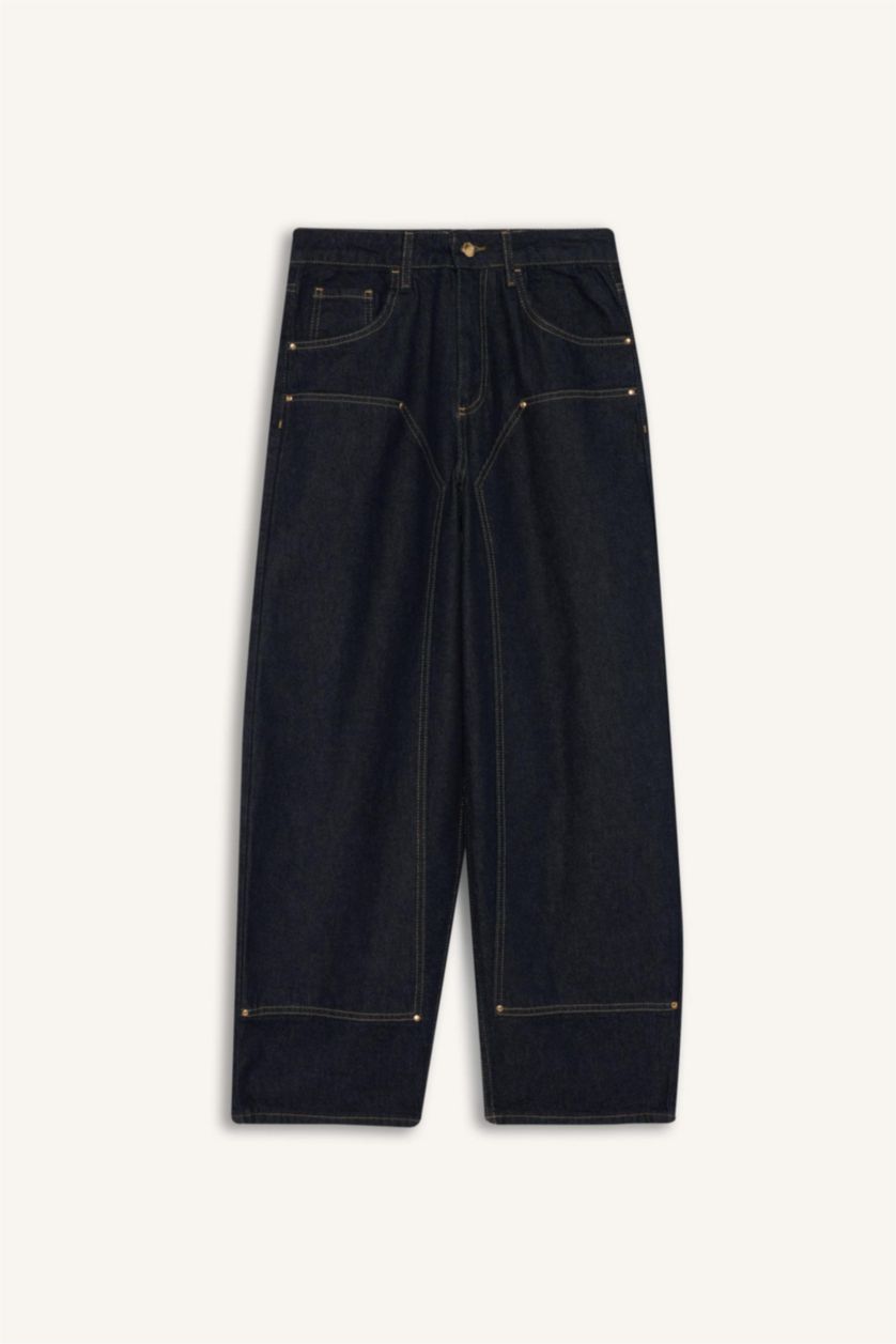 نساء أسود أزرق High Waist Trousers