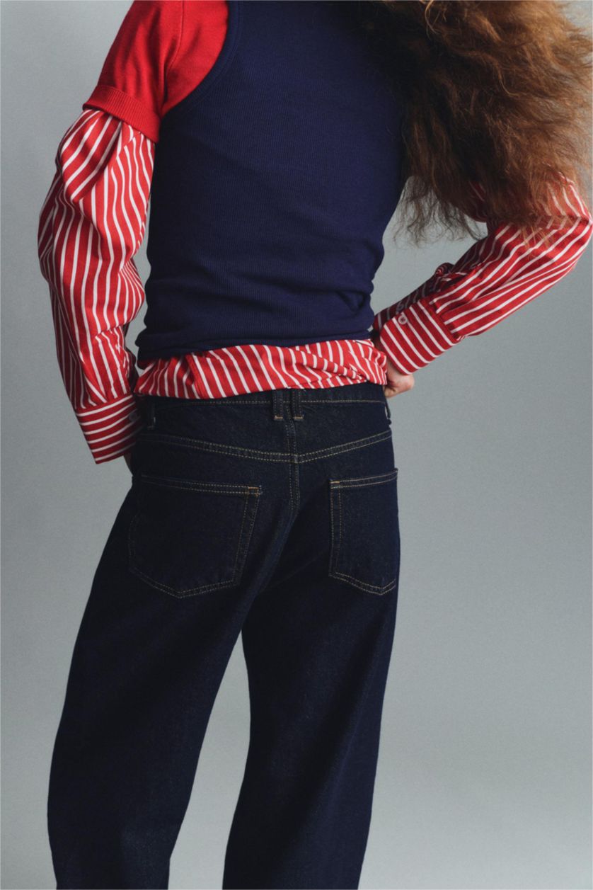 نساء أسود أزرق سروال جينز