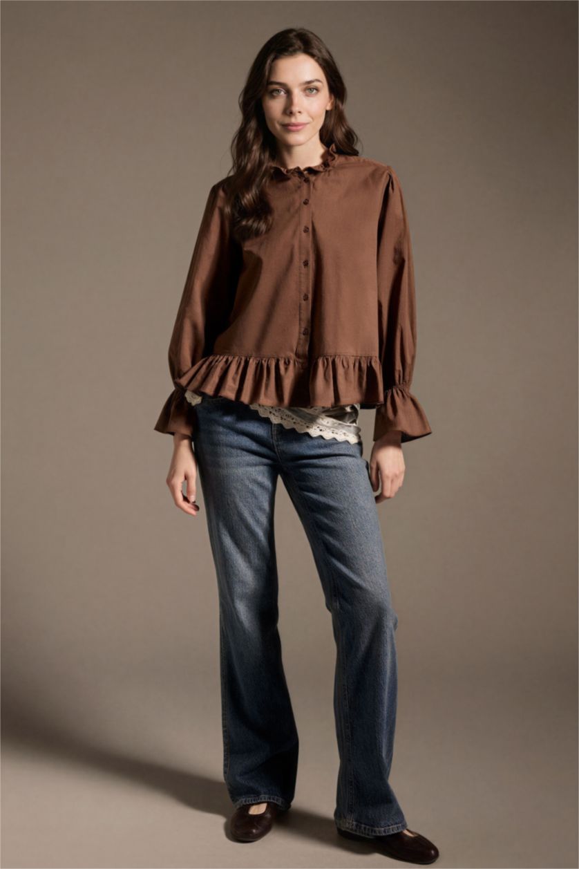 Женщины Темно-голубой Low Waist Trousers