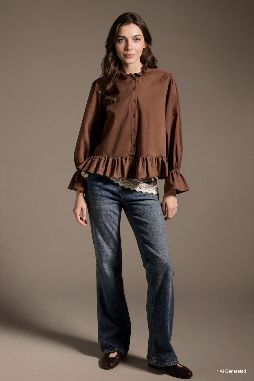 Woman Dark Blue Low Waist Trousers