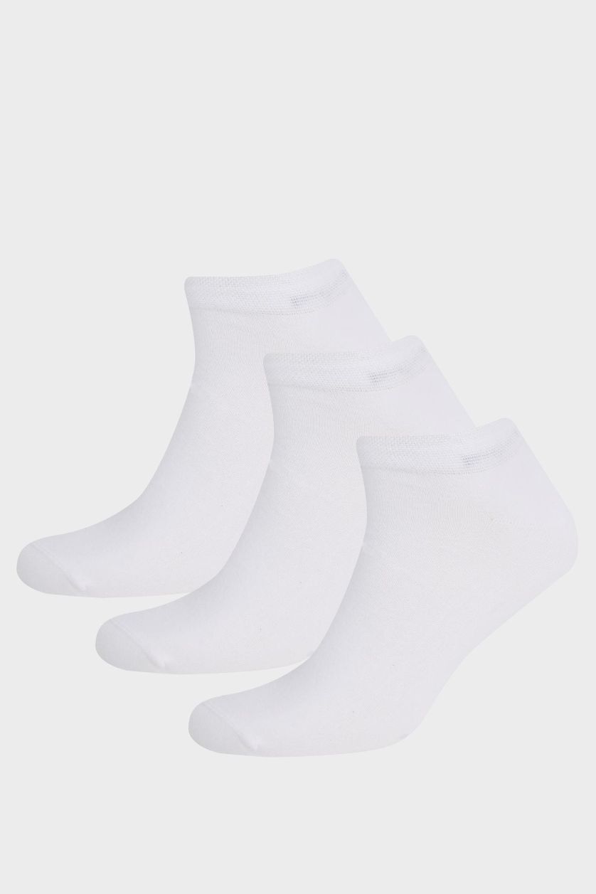 رجال أبيض جوارب قطن قصيرة  للرجال - 3 قطع