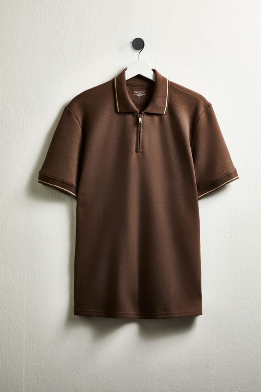 HOMME Marron Polo à manches courtes Coupe régulière