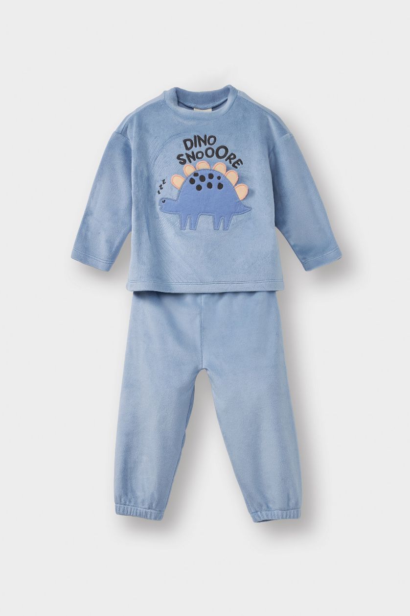 BABY BOY Blue 2 piece Regular Fit Knitted Pyjamas