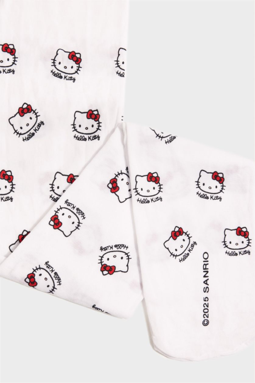 Kız Çocuk - Genç Kız Beyaz Hello Kitty 60 Denye Külotlu Çorap Kız Çocuk