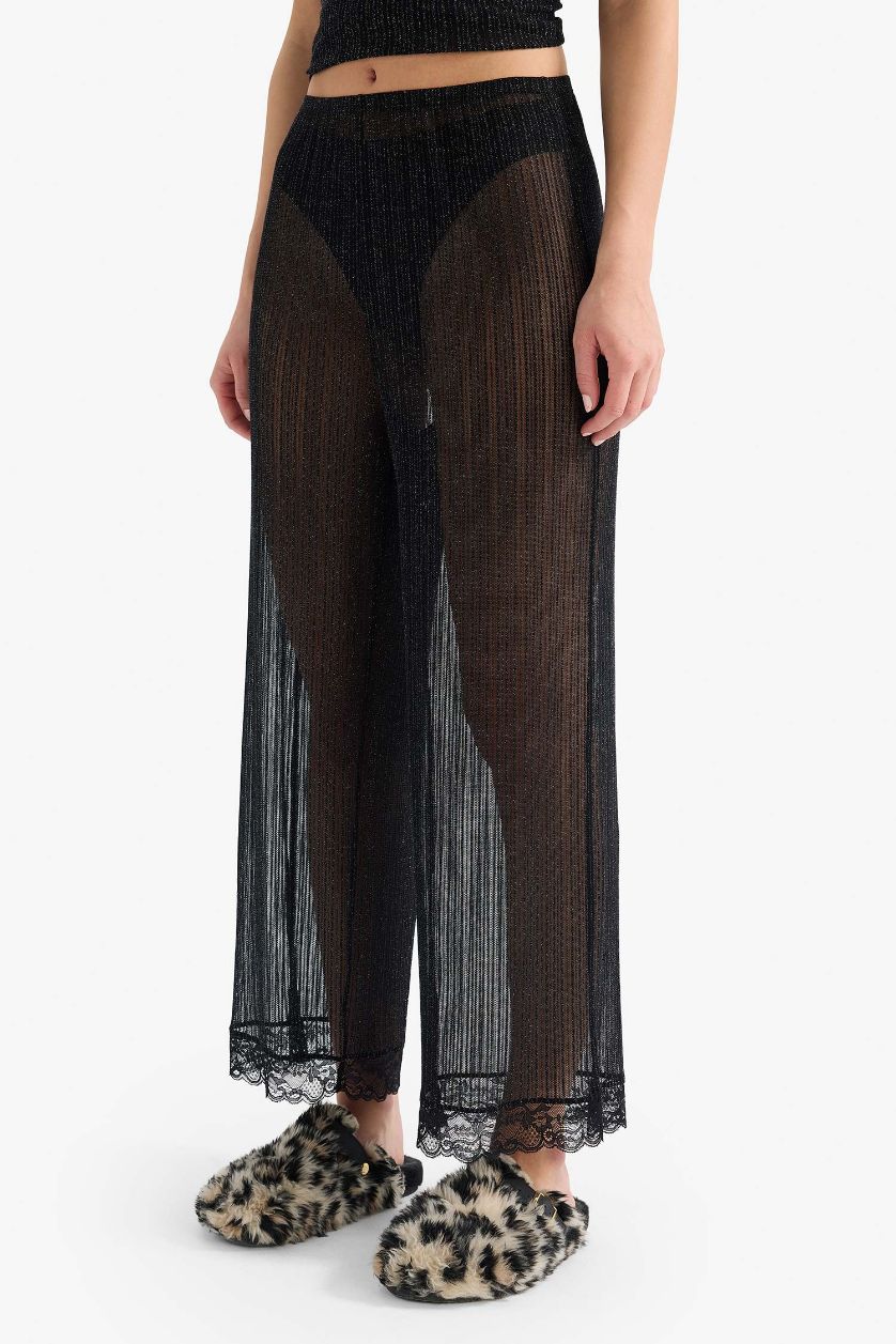 نساء أسود سيت شيفون قصة عادية بحمالات - قطعتين