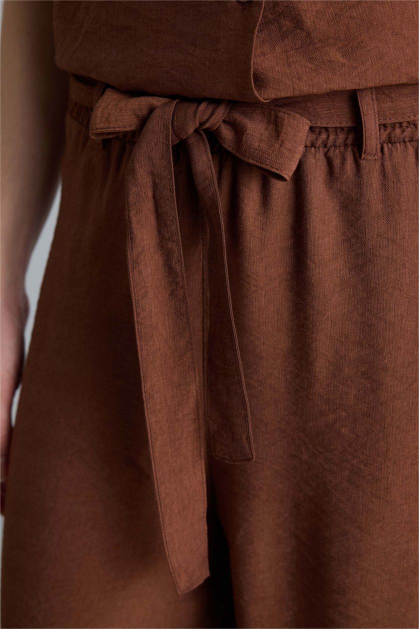 WOMAN Light Brown Relax Fit Wide Leg Capri