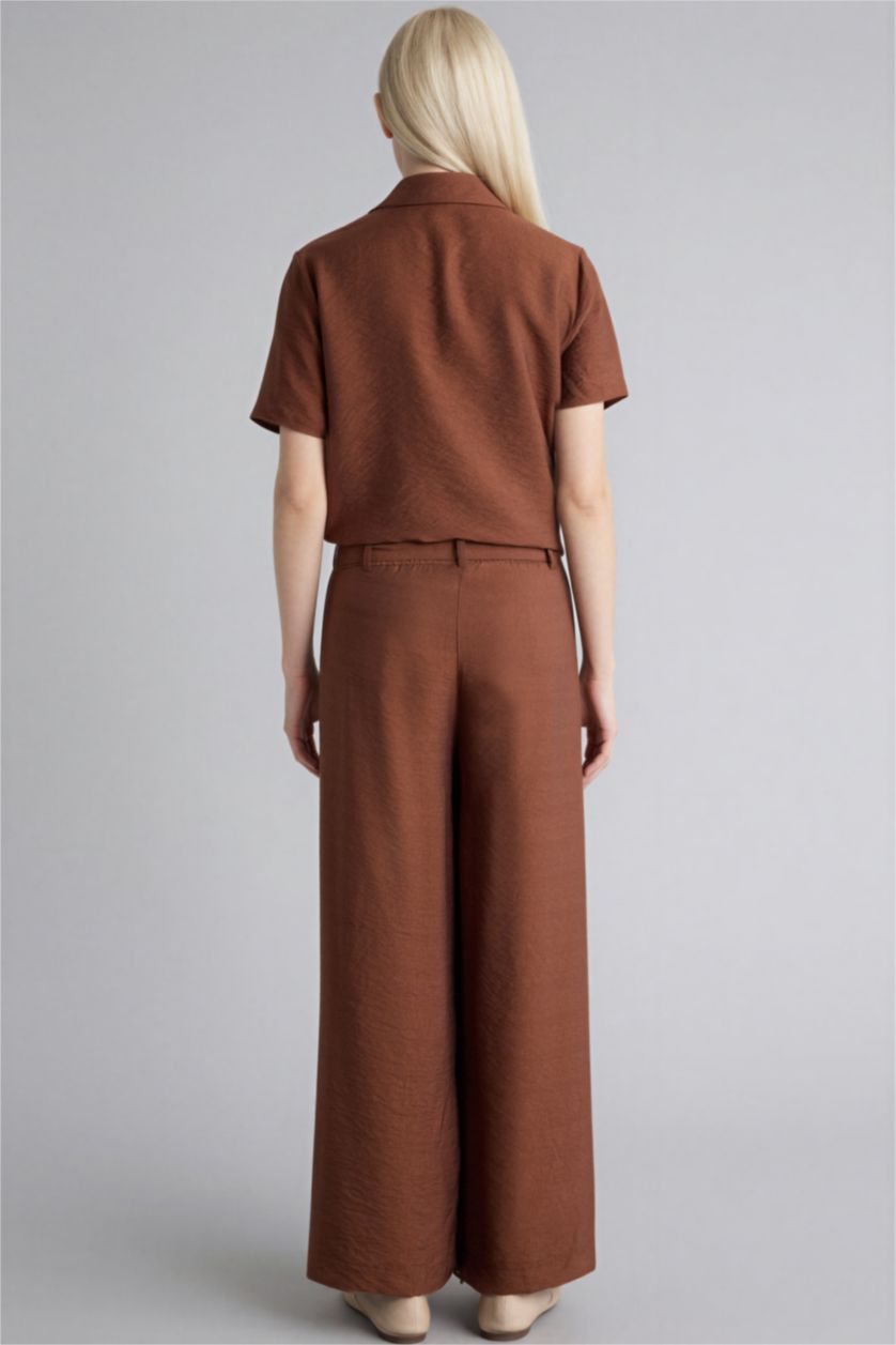 WOMAN Light Brown Relax Fit Wide Leg Capri