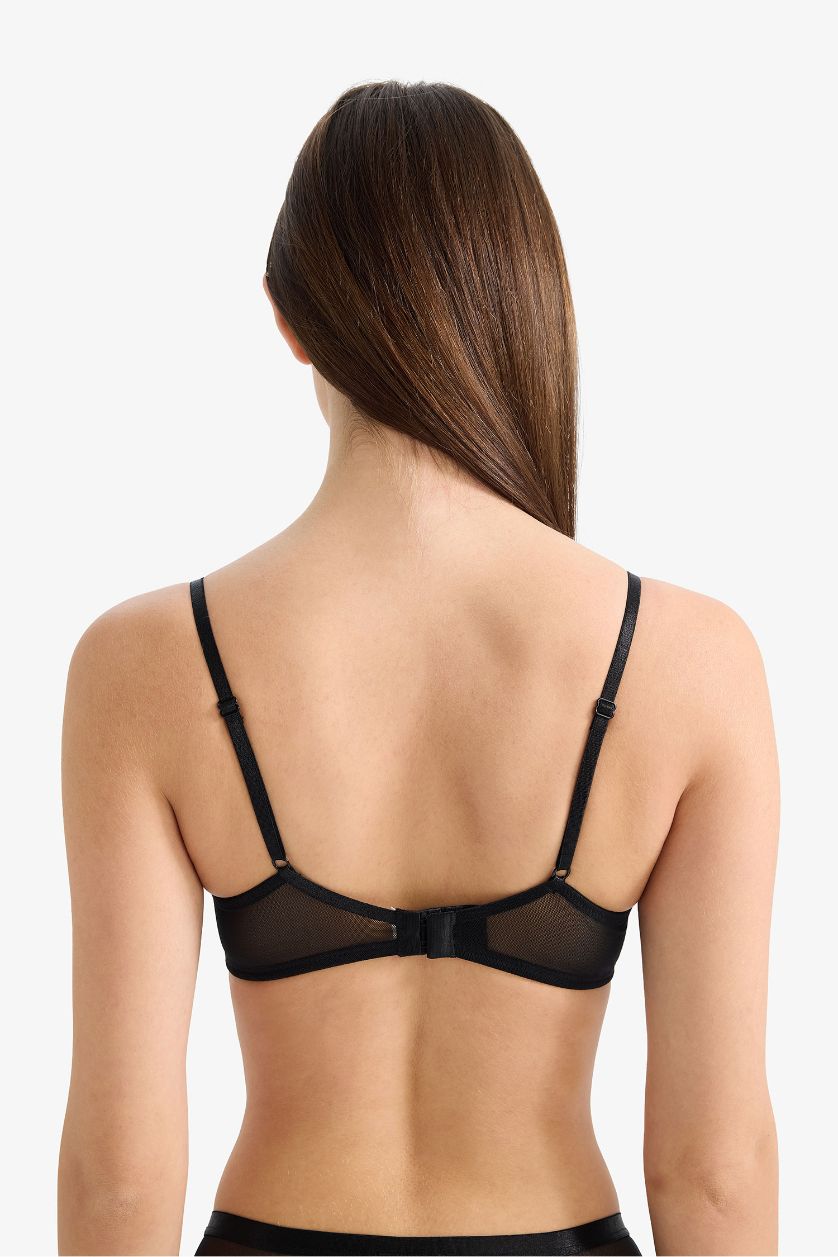 نساء أسود حمالة صدر برا تول بدون بطانة