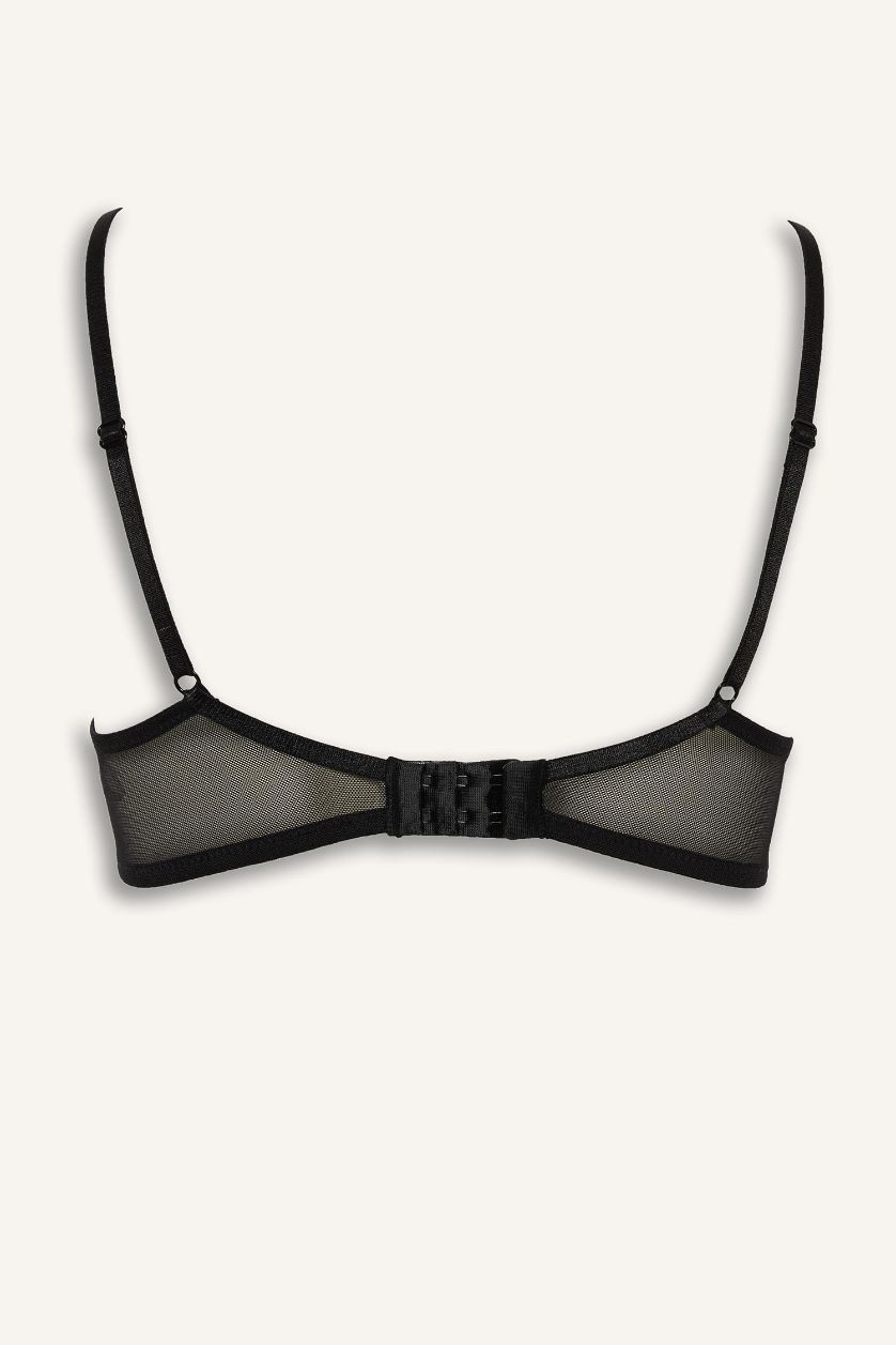 نساء أسود حمالة صدر برا تول بدون بطانة