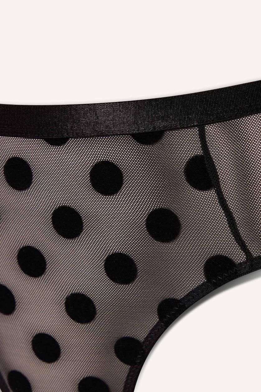 Kadın Siyah Tül Brazilian Külot